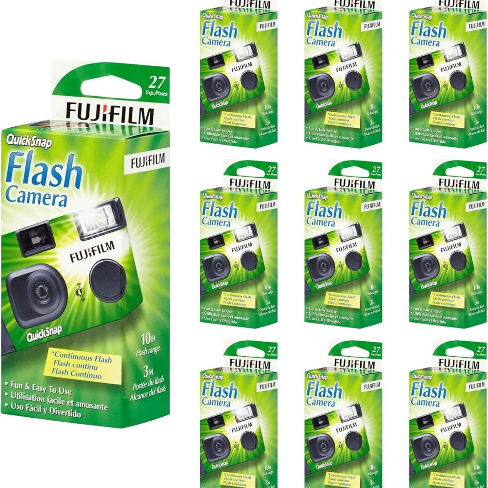 Fujifilm Fujifilm QuickSnap Flash 400 One Time Use 35mm Disposable Camera with Flash, 27 Exposures, 10-Pack
